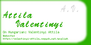 attila valentinyi business card